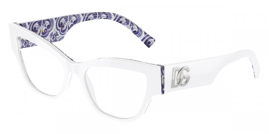 Dolce & Gabbana™ DG3378 3371 53 - White on Blue Maiolica