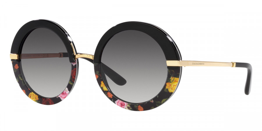 Color: Black on Winter Flowers Print (34008G) - Dolce & Gabbana DG439334008G52