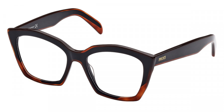 Color: Bilayer Shiny Medium Havana with Black (005) - Emilio Pucci EP521800553