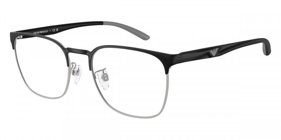 Emporio Armani™ EA1135D 3051 55 - Matte Black/Matte Silver/Rubber Gray