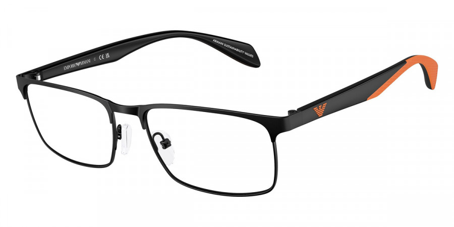 Emporio Armani™ EA1149 3226 56 - Matte Black/Rubber Orange