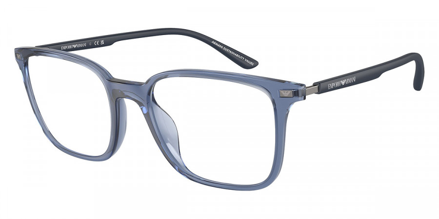 Emporio Armani™ EA3242U 6108 52 - Shiny Transparent Blue/Matte Blue