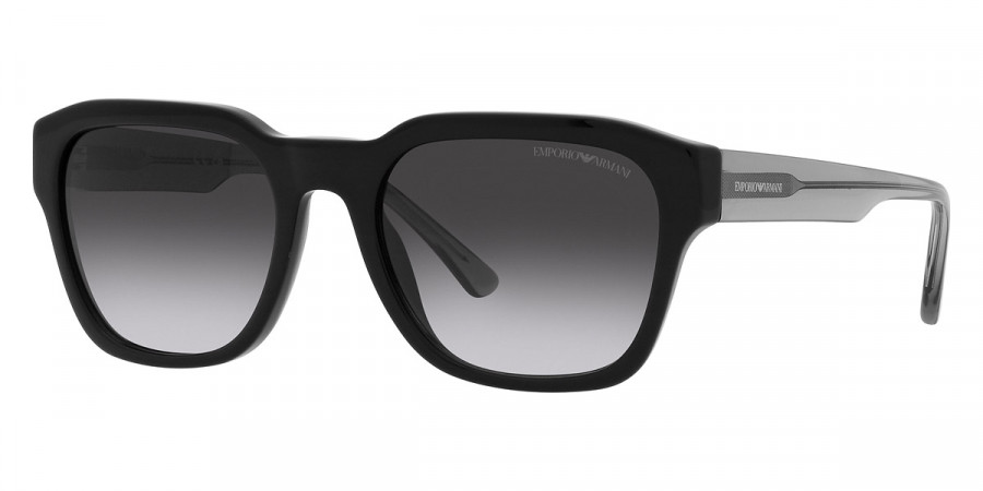 Color: Shiny Black and Shiny Transparent Gray (58758G) - Emporio Armani EA417558758G55