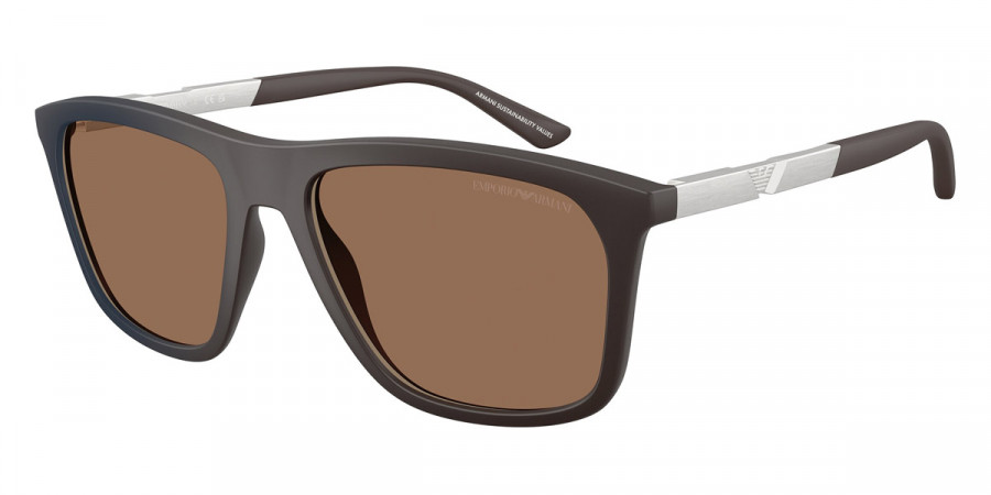 Emporio Armani™ EA4237 6186EF 57 - Matte Dark Brown/Aluminium