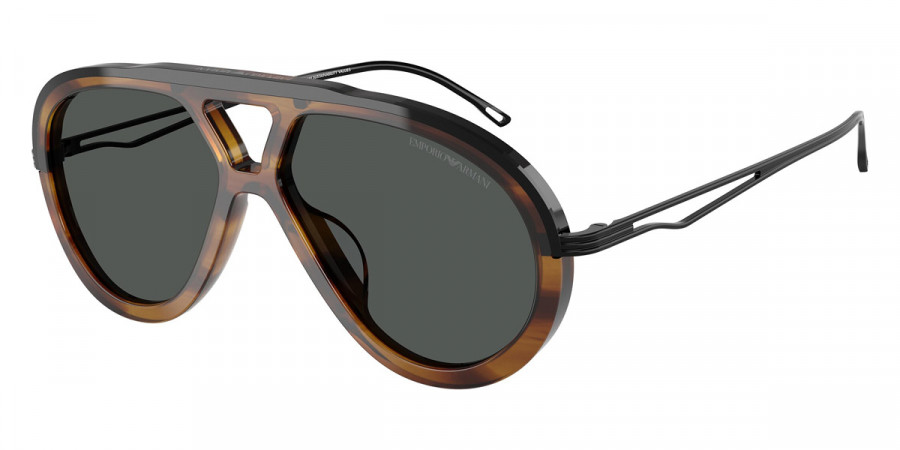 Emporio Armani™ EA4242U 621287 56 - Shiny Striped Brown/Shiny Black