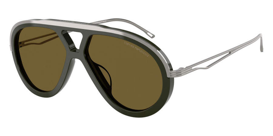 Emporio Armani™ EA4242U 621473 56 - Shiny Olive Green/Shiny Gunmetal