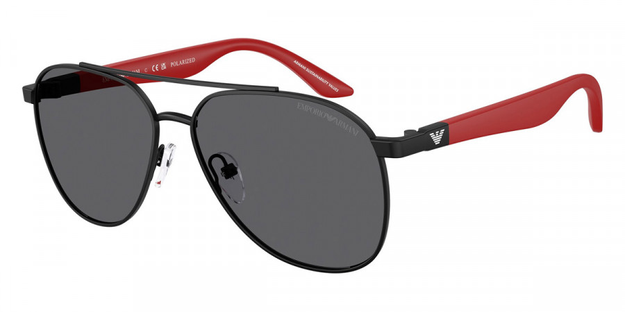 Emporio Armani™ EK2001 3001T3 53 - Matte Black/Rubber Red