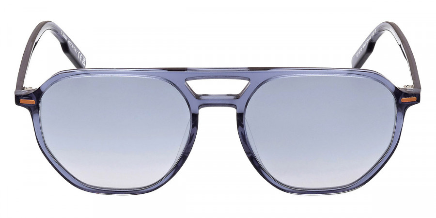 Ermenegildo Zegna™ EZ0212 90W 55 - Shiny Transparent Blue/Vicuna