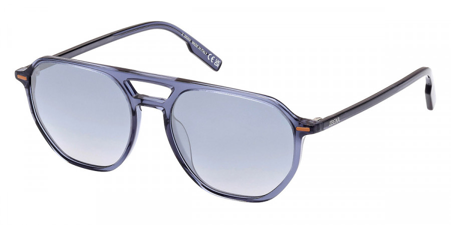 Color: Shiny Transparent Blue/Vicuna (90W) - Ermenegildo Zegna EZ021290W55