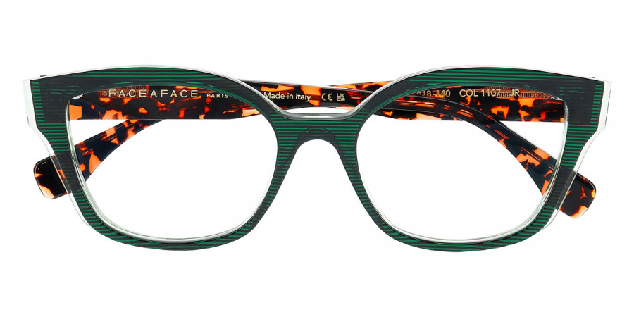 Face a Face™ OFFSET 1 1107 52 - Transparent Striped Dark Green