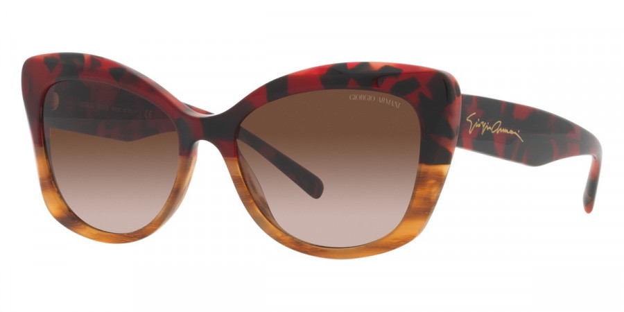 Color: Red Havana/Striped Brown (593113) - Giorgio Armani AR816159311356