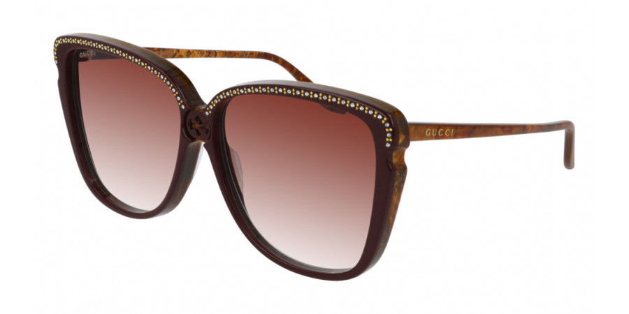 Color: Brown/Burgundy (005) - Gucci GG0709S00563