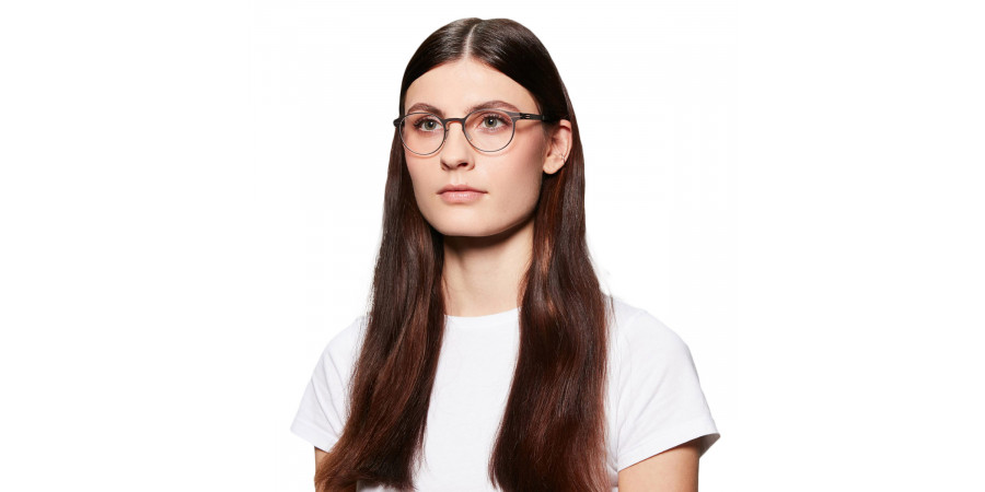 Ic! Berlin 125 Foxweg Teak Eyeglasses On Female Model