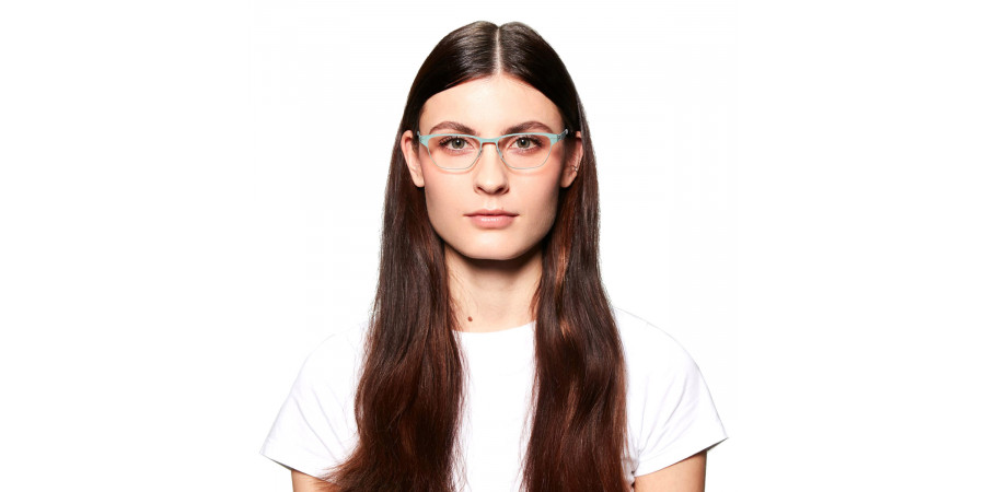 Ic! Berlin Alexandra N. Gold Lilac Eyeglasses On Female Model