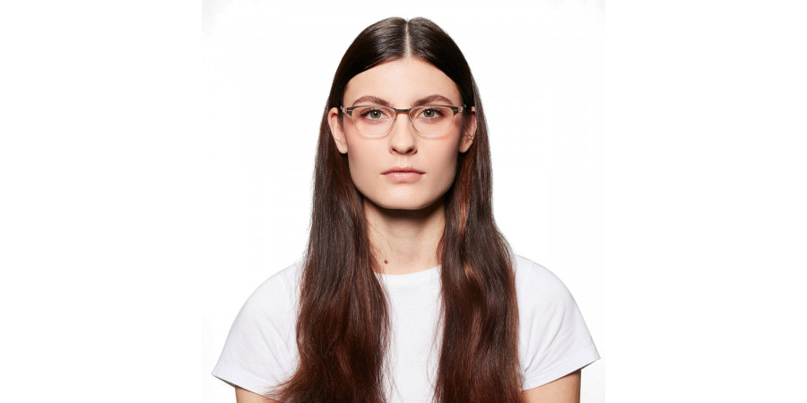 Ic! Berlin Alexandra N. Teak Eyeglasses On Female Model