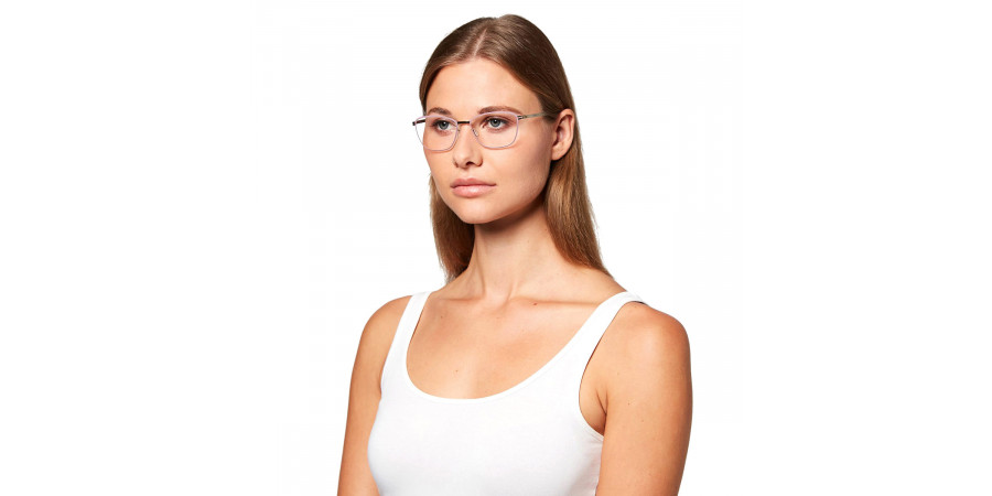 Ic! Berlin Aliza 2.0 Orchid Bronze Circle Eyeglasses On Female Model