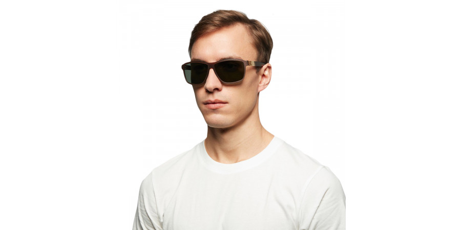 Ic! Berlin Alpha Mahagony-Rough Sunglasses On Male Model