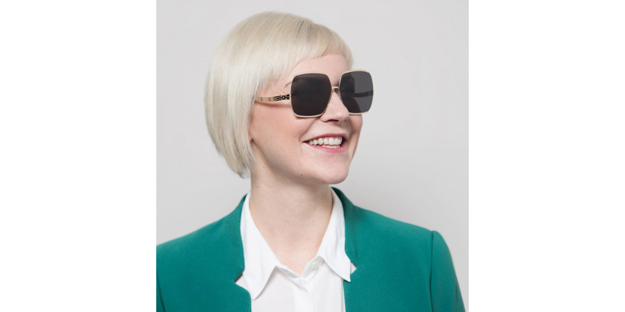 Ic! Berlin Angelina T. Rosé-Gold Sunglasses On Female Model 2