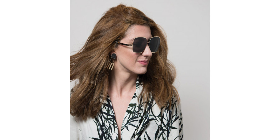 Ic! Berlin Angelina T. Rosé-Gold Sunglasses On Female Model 3