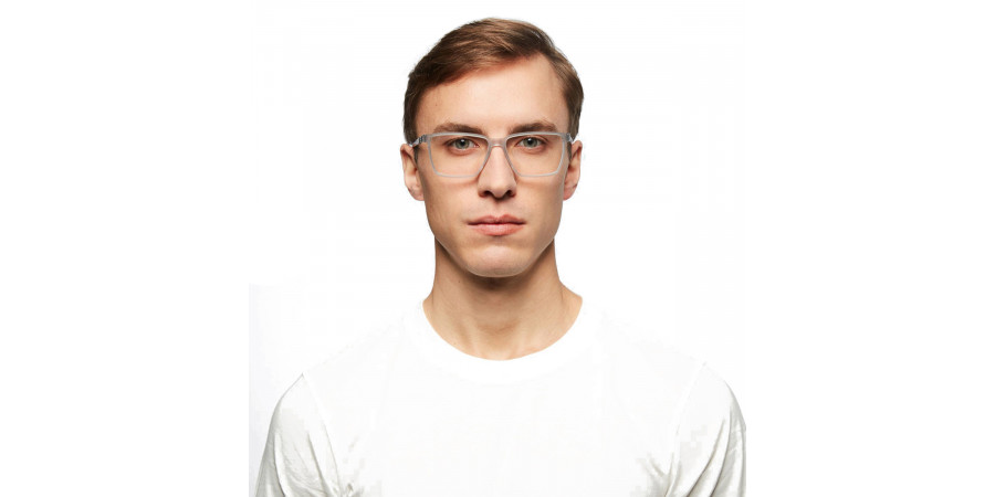 Ic! Berlin Axis Sky-Gray-Rough Eyeglasses On Male Model