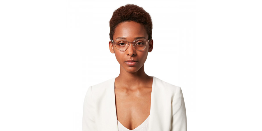 Ic! Berlin Beate J. Rosé-Gold-Ice-Tea Eyeglasses On Female Model