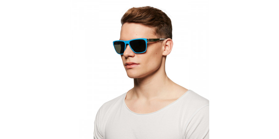 Ic! Berlin Bloc Pearl-Pool-Gray Sunglasses On Male Model