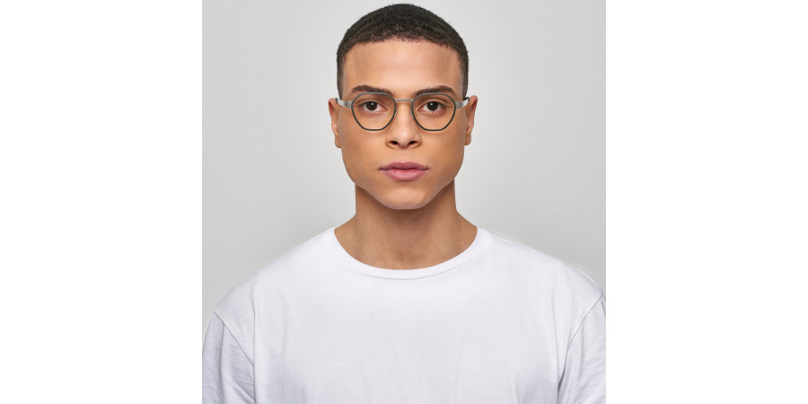 Ic! Berlin Carbon Rough-Graphite Eyeglasses On Male Model