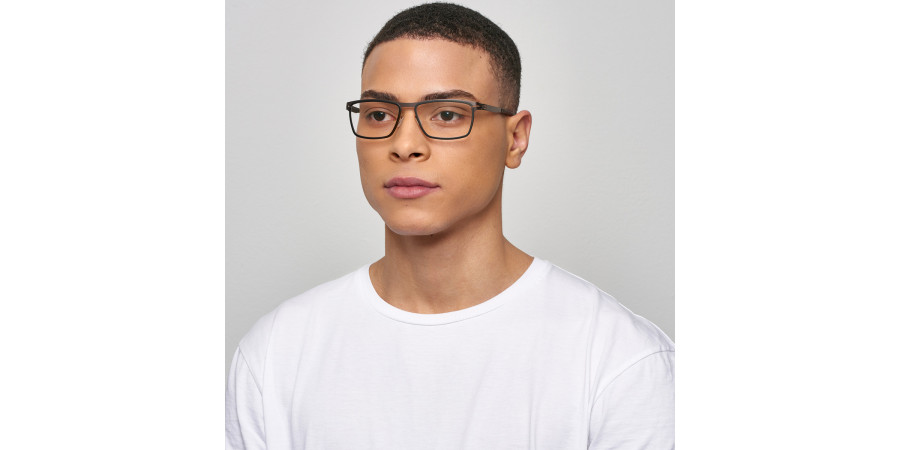 Ic! Berlin Chromium Teak-Black Eyeglasses On Male Model 2