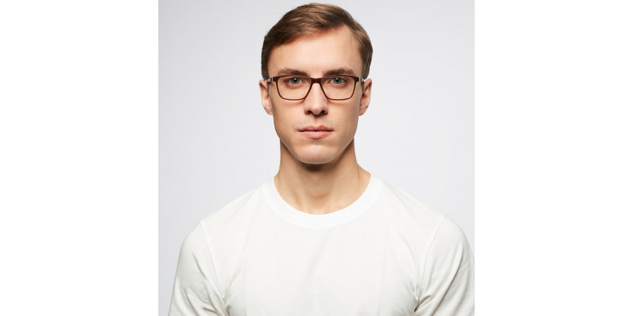 Ic! Berlin Data Mahagony Eyeglasses On Male Model