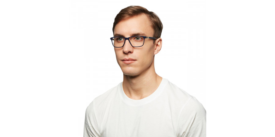 Ic! Berlin Data True Blue Eyeglasses On Male Model