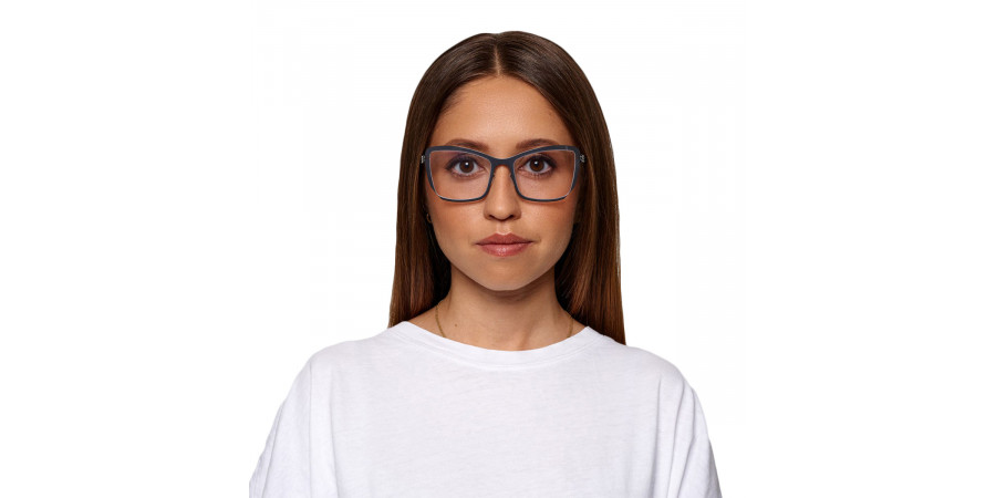 Ic! Berlin Denisa C. Shiny Aubergine Eyeglasses On Female Model