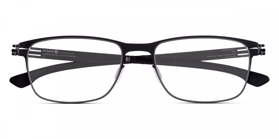 Ic! Berlin Dennis N. Large Black Eyeglasses Front View