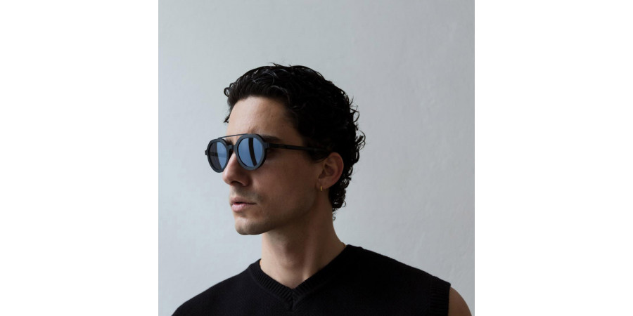 Ic! Berlin Edison Ecoblack-Rough-Black Sunglasses Lifestyle Shot