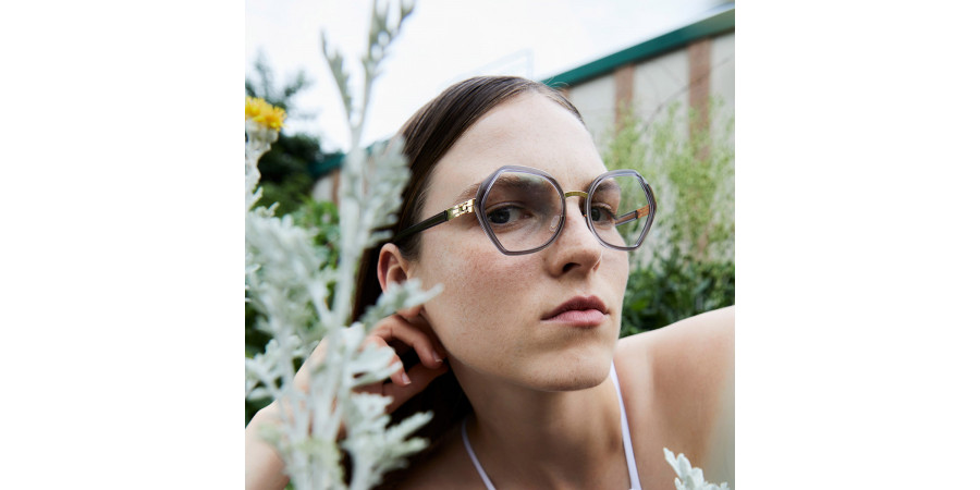 Ic! Berlin Emmeline Sun Gold EcoGray Eyeglasses Lifestyle Shot