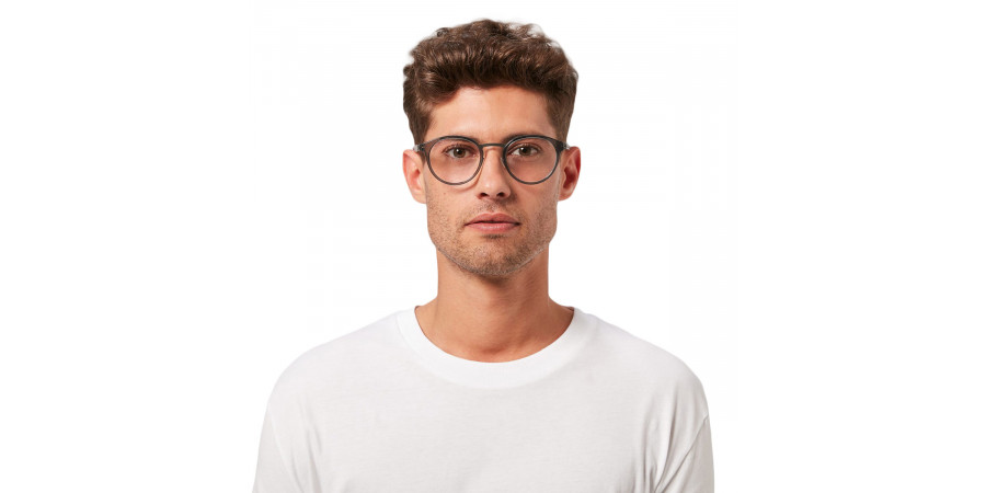 Ic! Berlin Eric D. Gunmetal-Sky-Gray Eyeglasses On Male Model