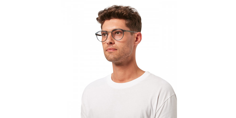 Ic! Berlin Eric D. Gunmetal-Sky-Gray Eyeglasses On Male Model 2