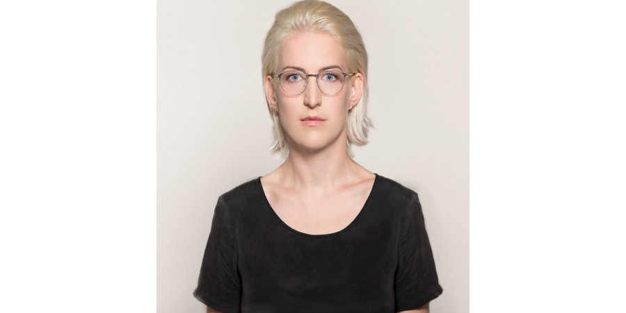 Ic! Berlin Etesians Chrome Eyeglasses On Female Model