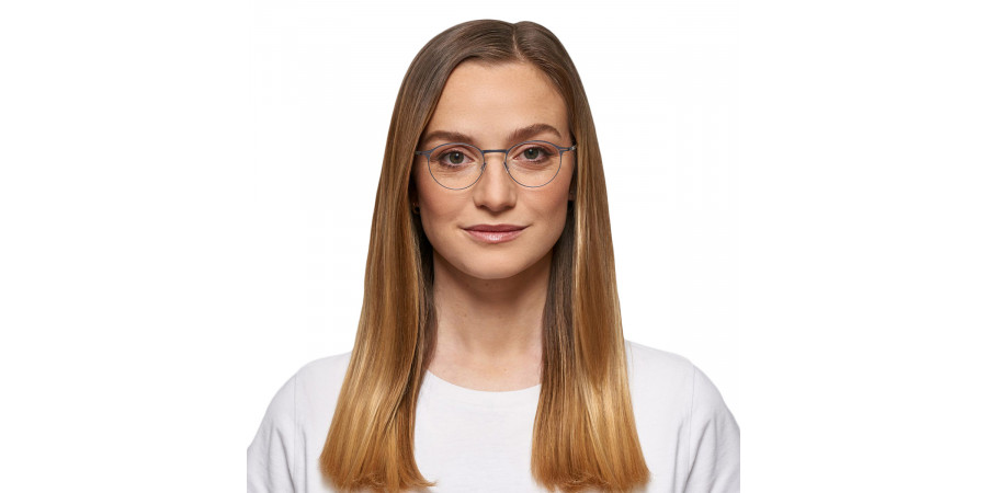 Ic! Berlin Etesians X-Small Shiny Aubergine Eyeglasses On Female Model