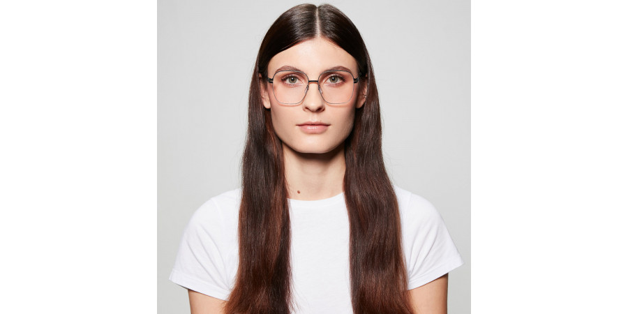 Ic! Berlin Factory Black Eyeglasses On Female Model