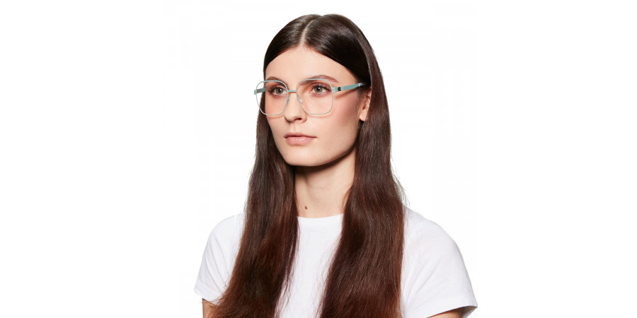 Ic! Berlin Factory Silver Morning Dew Eyeglasses On Female Model