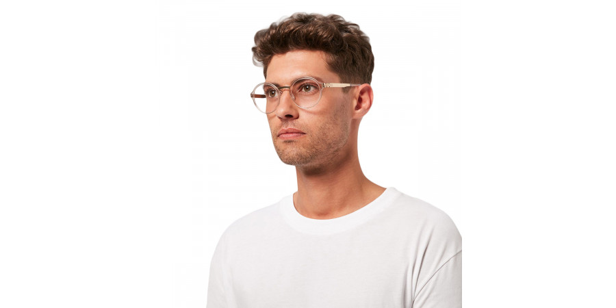 Ic! Berlin Felix L. Rosé-Gold-Ice-Tea Eyeglasses On Male Model 2