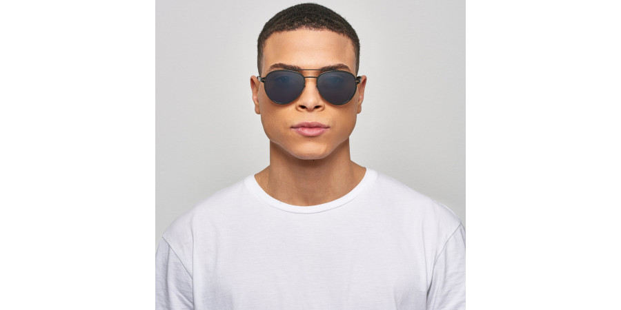 Ic! Berlin Ferrum Black-Gun-Metal Sunglasses On Male Model