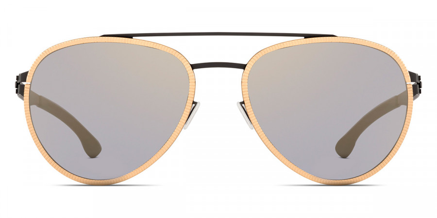 Ic! Berlin Ferrum Black-Rosé-Gold Sunglasses Front View