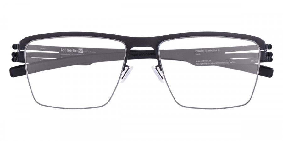 Ic! Berlin Francois S. Black Eyeglasses Front View