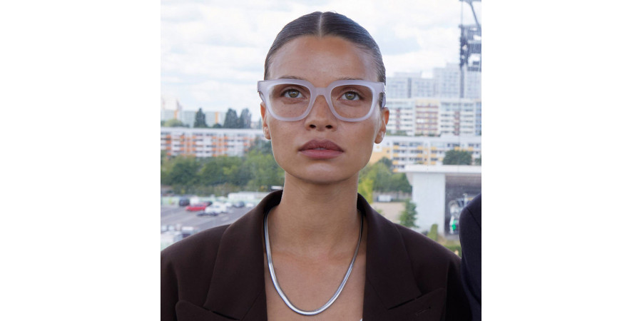 Ic! Berlin Gill Crystal Clear Matte Eyeglasses Lifestyle Shot