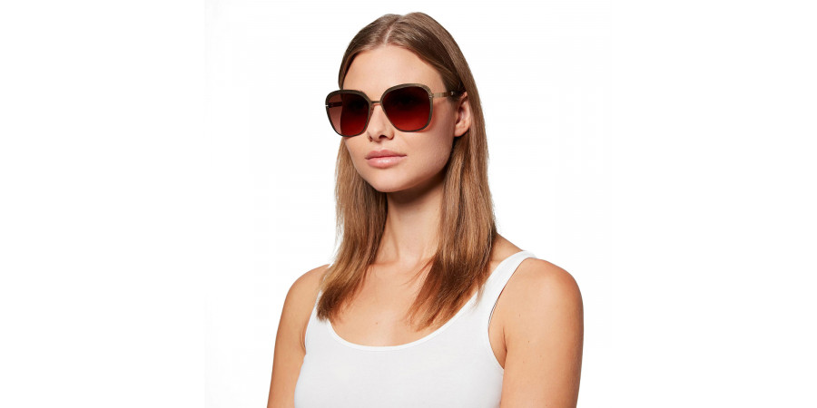 Ic! Berlin Grunewald Rosé-Gold Sunglasses On Female Model