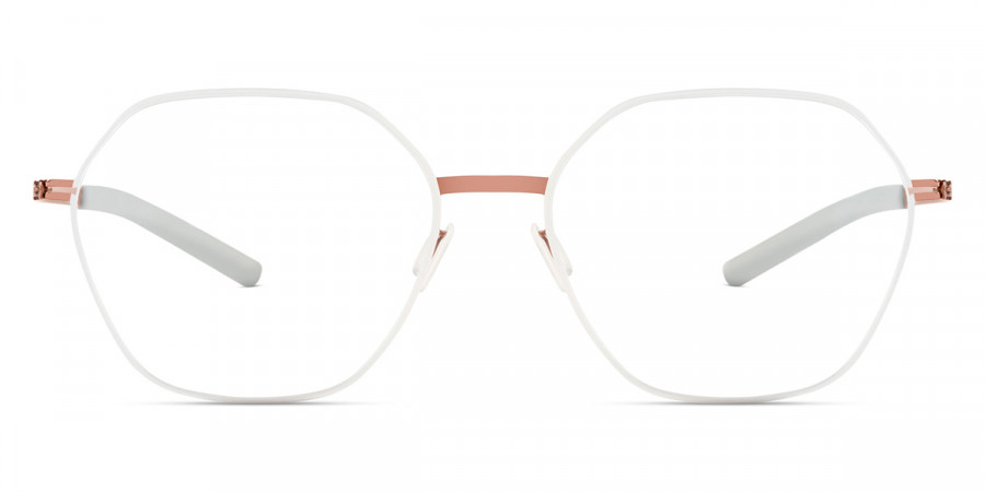 Ic! Berlin Halny Shiny White Circle Eyeglasses Front View