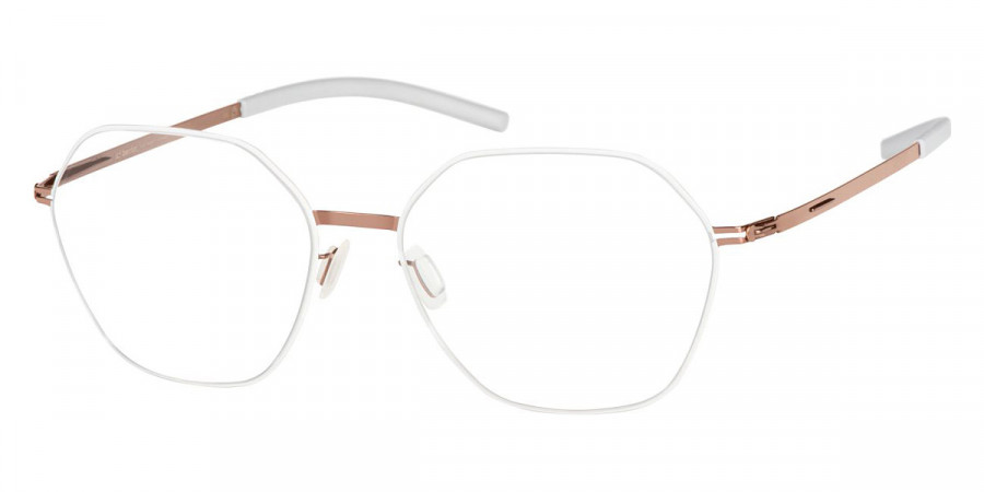 Ic! Berlin Halny Shiny White Circle Eyeglasses Side View