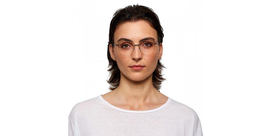 Ic! Berlin Hedy Black Eyeglasses On Female Model