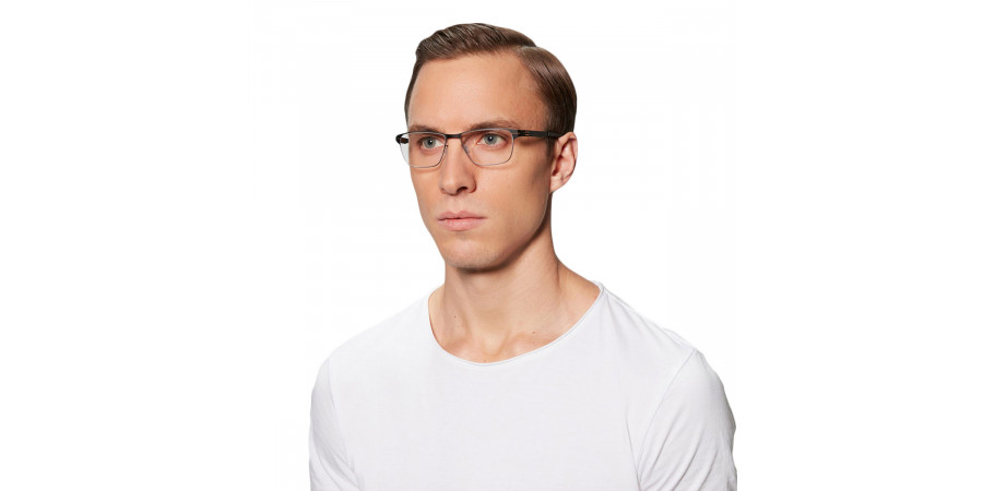 Ic! Berlin Henning O. Teak Eyeglasses On Male Model